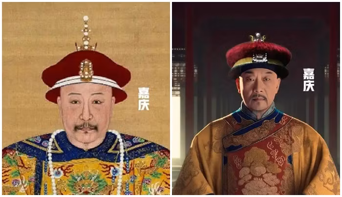  Gia Khánh: Gia Khánh hoàng đế trị vì từ năm 1796 đến năm 1820. Là con trai của Càn Long hoàng đế, Gia Khánh phải đối mặt với nhiều vấn đề xã hội và nạn tham nhũng trong thời gian trị vì. Ông đã cố gắng thực hiện một số cải cách nhưng không đạt được hiệu quả rõ rệt. Hoàng đế Gia Khánh lại vô cùng cương nghị, khác với hình ảnh hiền hòa trong bức ảnh gốc. (Ảnh: QQ News) 