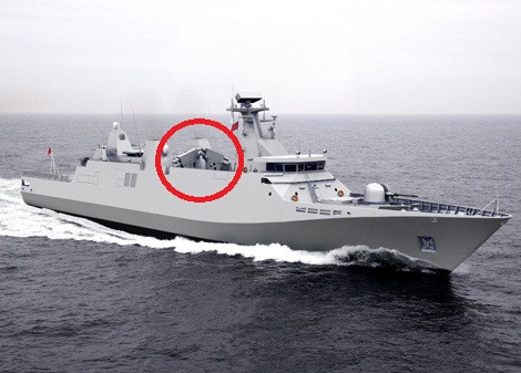 Vị trí đặt bệ phóng tên lửa chống tàu trên tàu hộ vệ lớp Sigma.