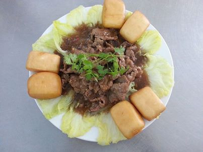 Thịt bò xốt xì dầu thành phẩm.