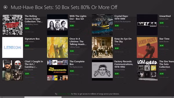 Microsoft tặng người dùng 100 album nhạc miễn phí.