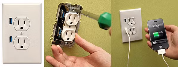 Ổ cắm tích hợp cổng USB hiện đã xuất hiện nhiều trên thị trường.