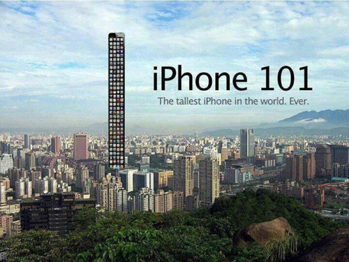Thậm chí, hài hước đến mức iPhone phiên bản thứ 101 cao chọc trời.