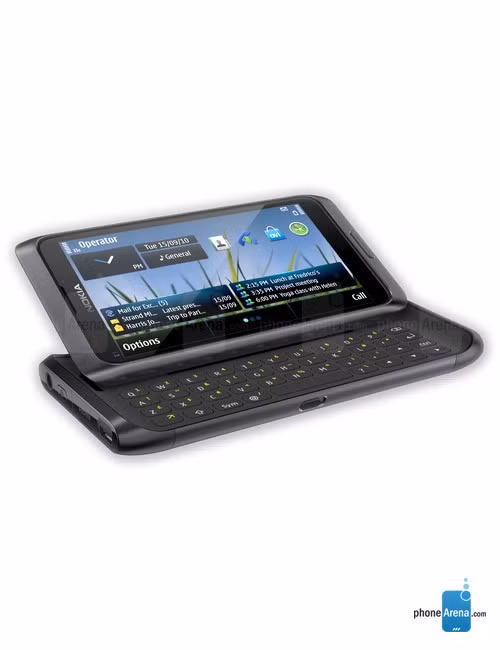  10. Nokia E7. Đây là chiếc smartphone cao cấp nhất chạy trên nền tảng Symbian lừng lẫy một thời. E7 được phát hành vào năm 2011, thời điểm mà Nokia đã công bố lựa chọn Windows Phone là nền tảng chính cho smartphone của họ. Mặc dù vậy, Nokia E7 vẫn được ưu ái trang bị cấu hình hiện đại, thân nhôm, màn hình AMOLED 4 inch, ẩn bên dưới là bàn phím QWERTY 4 hàng và camera 8 MP phía sau.