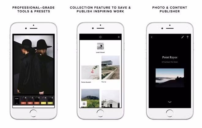  VSCO Cam - ứng dụng chụp và chỉnh sửa ảnh ấn tượng trên di động. Sau khi phát hành, VSCO Cam nhận được khá nhiều bình luận tích cực từ người dùng nhờ khả năng chụp hình, bộ lọc màu, biên tập hình ảnh. Đặc biệt, nó còn có khả năng đồng bộ hóa tài khoản cá nhân nếu chẳng may bạn mất dữ liệu hoặc đổi thiết bị mới.