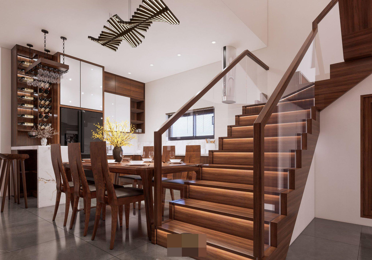 Bộ bàn ghế ăn màu sắc nhẹ nhàng, sử dụng chất liệu gỗ mộc mạc.