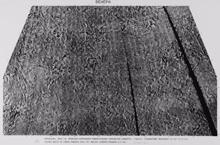 Bản đồ radar tổng hợp của tàu Venera.