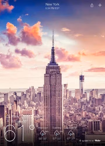 Yahoo Weather ra mắt trên iPad. Đây là một trong những ứng dụng được sử dụng nhiều nhất trên App Store, và hiện giờ, ứng dụng này đã xuất hiện trên iPad.