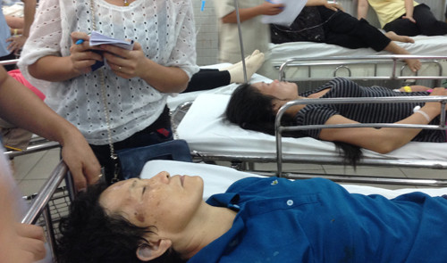 Các nạn nhân đang được cấp cứu tại BV Chợ Rẫy, TP HCM.