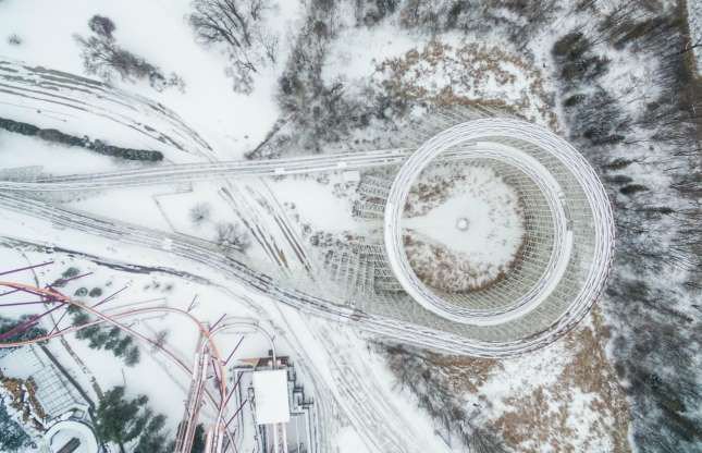 Bão tuyết ở Gurnee, Illinois, Mỹ năm 2018. 
