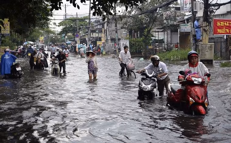 Trong cơn mưa như trút nước, hàng loạt tuyến đường khắp địa bàn thành phố như Lũy Bán Bích, Phan Anh, Lương Thế Vinh, Tô hiệu, Đồng Đen (quận Tân Phú); Hòa Bình, Hồng Bàng, Lãnh Binh Thăng (quận 11); An Dương Vương, Hậu Giang, Nguyễn Văn Luông (quận 6 và 8)...chìm trong biển nước...
