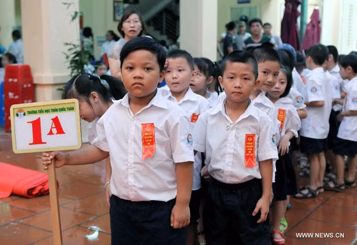 Ảnh được chụp tại trường tiểu học Trần Quốc Toản, Hà Nội, thủ đô của Việt Nam.