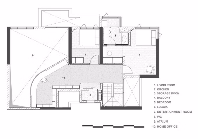 Những yêu cầu về thiết kế của chủ nhà khá khó thực hiện đối với một căn hộ duplex đã có sẵn kết cấu (Ảnh: Dezeen).