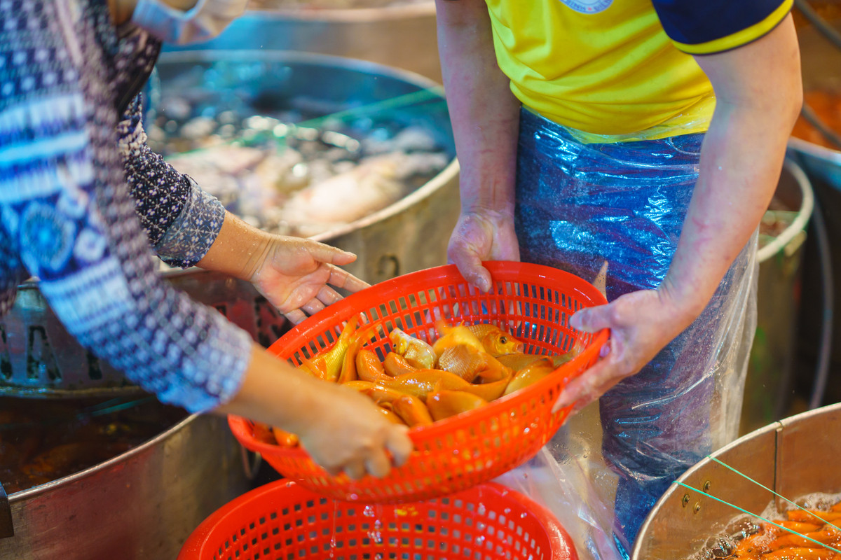 Từ 1-3h, là thời gian giao dịch tấp nập nhất. Hầu hết tiểu thương ở TP.HCM đều đổ về đ lấy cá chép đỏ bán lẻ.