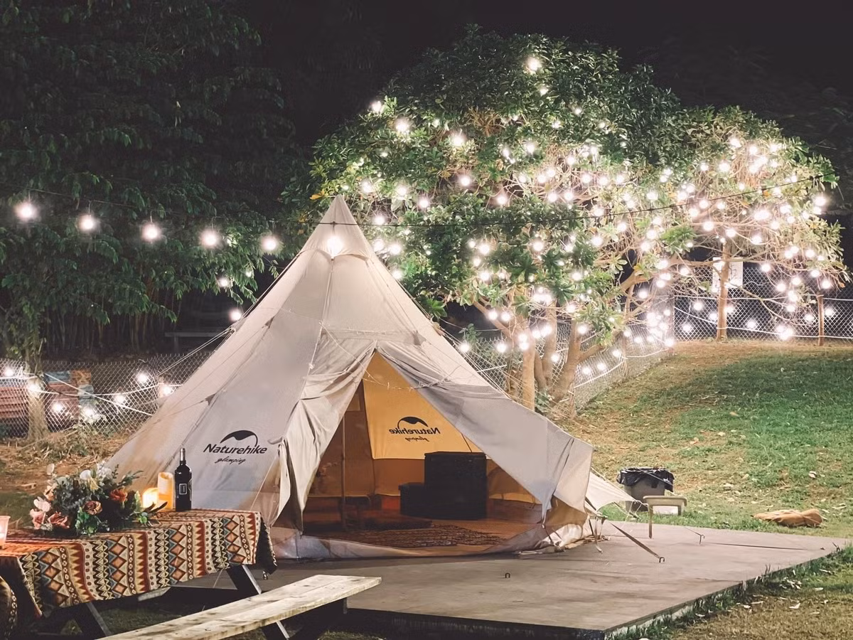 Ha Noi: “Dua nhau di tron” cuoi tuan tai 3 quan ca phe ket hop camping-Hinh-7