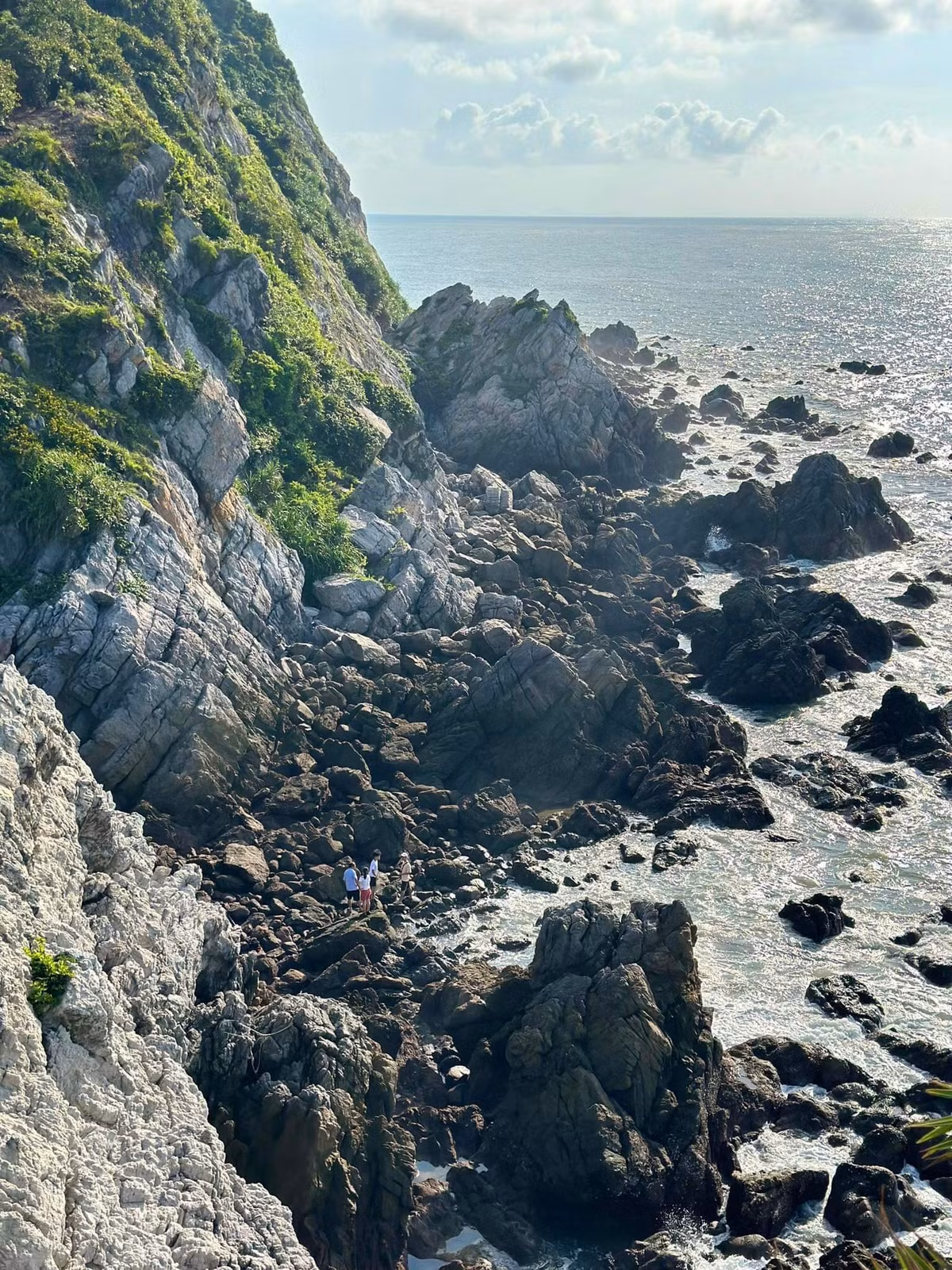 Hoa minh vao bien xanh, cat trang, nang vang o Quan Lan