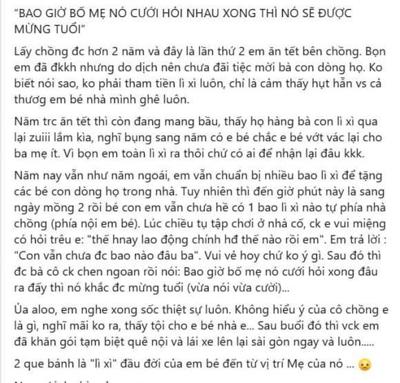 Khong duoc nhan li xi nha noi vi bo me chua lam dam cuoi