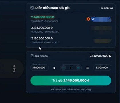 Dau gia bien so o to: Bien so 19A-555.55 duoc tra 2,14 ty dong