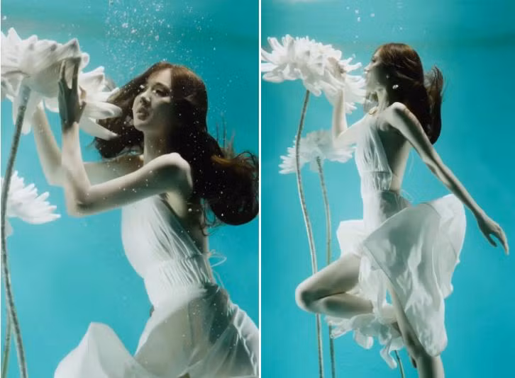 Mới đây, Tuệ Như tiếp tục nhận về nhiều lời khen có cánh khi đăng tải lên trang cá nhân đoạn clip beauty được thực hiện dưới nước. Khoác lên mình chiếc váy xòe tông trắng nhẹ nhàng, chân dài được ví như "nữ thần" khi thực hiện những shoot quay dưới nước tao nhã. Trang phục cũng được nhận định là rất hợp bối cảnh khi có phần tà mềm mại, tung bay trong làn nước.