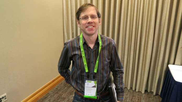 Ông cho biết ông ám ảnh khi nhận ra con chip mà ông đang thiết kế có tiềm năng lớn hơn tưởng tượng khi một nhà nghiên cứu sử dụng card đồ họa để mô phỏng cách mũi người ngửi. “Không có nhân viên bán hàng nào của Nvidia từng gọi điện cho nhà nghiên cứu đó để cố gắng bán GPU cho anh ta vì điều đó”. Ảnh: Heise 