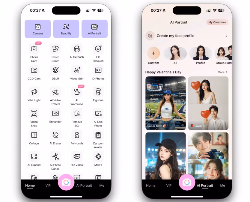 Ngoài "Tủ đồ AI", BeautyCam còn sở hữu nhiều công cụ chỉnh sửa ảnh nâng cao, trong đó có khả năng chỉnh sửa khuôn mặt và cơ thể bằng AI. Ứng dụng cho phép người dùng làm mịn da, điều chỉnh tỷ lệ khuôn mặt, thu gọn cằm, nâng mũi và thay đổi kiểu tóc chỉ trong vài thao tác.