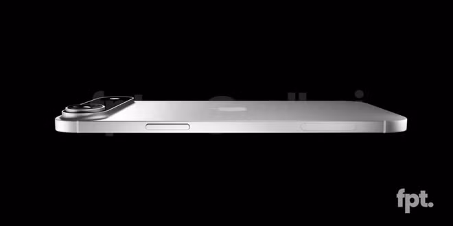 Thiết bị dự kiến sẽ sở hữu thiết kế siêu mỏng với độ dày chỉ 5,5 mm ở điểm mỏng nhất. Các hình ảnh render cũng cho thấy một thanh camera sau hoàn toàn mới trải dài ở phía trên của phần vỏ sau. Ảnh: @FrontPageTech/YouTube.