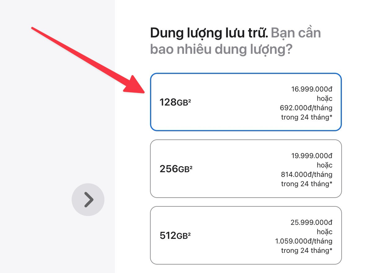 Những lo ngại về việc Apple có thể giới hạn dung lượng lưu trữ của iPhone 16e ở mức 64GB đã không trở thành hiện thực. Máy được cung cấp với ba tùy chọn bộ nhớ: 128GB, 256GB và 512GB, mang đến sự linh hoạt hơn cho người dùng.