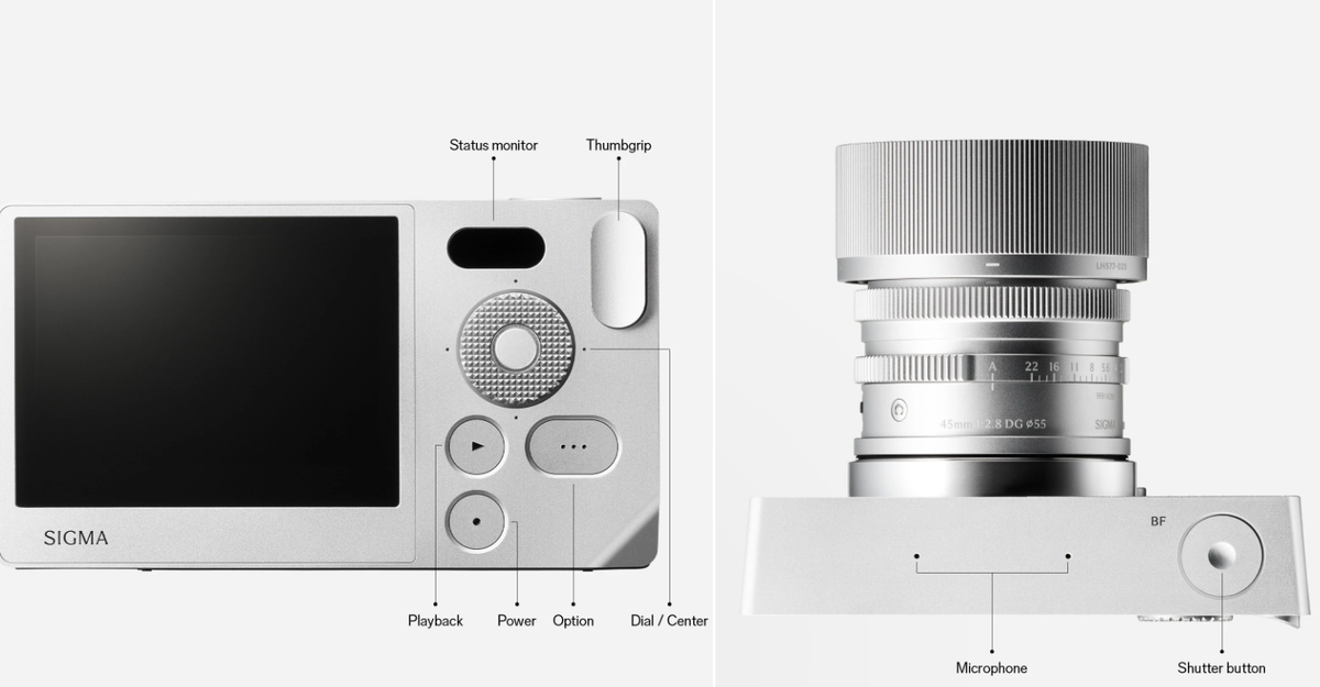  Sự tối giản còn đến với các vị trí nút bấm. Máy chỉ có một vòng xoay, ba nút cảm ứng haptic (phản hồi rung khi chạm). Đây là con số rất khiêm tốn so với khoảng 10-14 khu vực điều khiển của máy ảnh thông thường. Người dùng cũng có một màn hình cảm ứng 3,1 inch để theo dõi khi máy cũng không có ống ngắm. Ảnh: Sigma. 