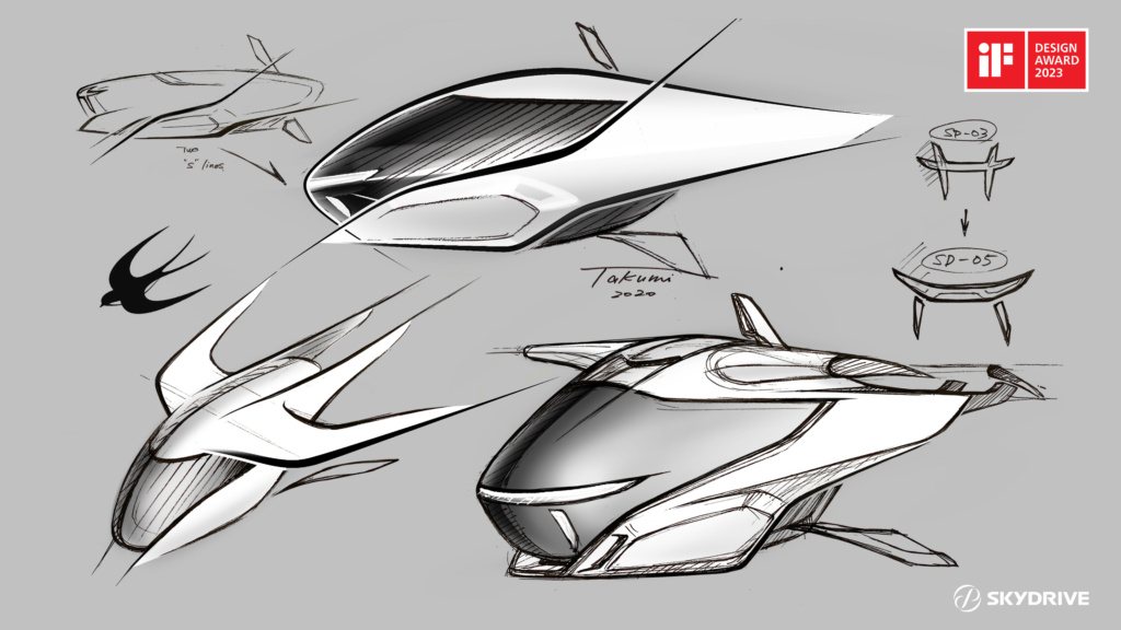  Nhìn xuống máy bay từ trên cao, bạn sẽ thấy hình dạng của một con én trắng, loài chim nhỏ nhưng nhanh nhẹn, có thể bay lên rất cao.Thiết kế SD-05 đã được trao Giải thưởng Thiết kế iF ở hạng mục Khái niệm chuyên nghiệp. 