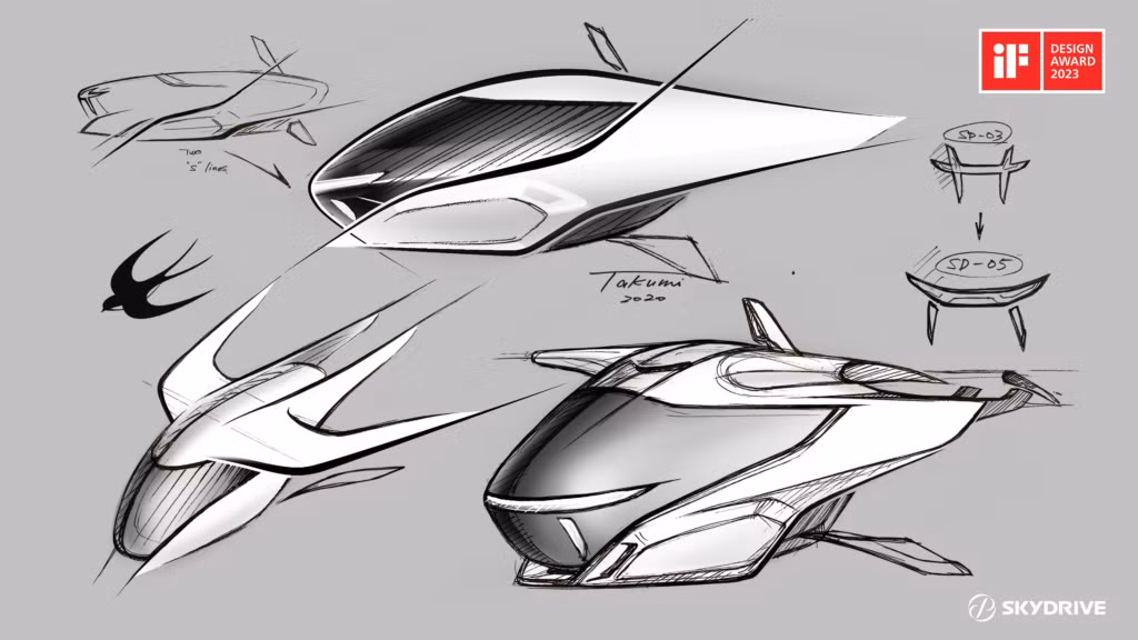  Nhìn xuống máy bay từ trên cao, bạn sẽ thấy hình dạng của một con én trắng, loài chim nhỏ nhưng nhanh nhẹn, có thể bay lên rất cao.Thiết kế SD-05 đã được trao Giải thưởng Thiết kế iF ở hạng mục Khái niệm chuyên nghiệp. 
