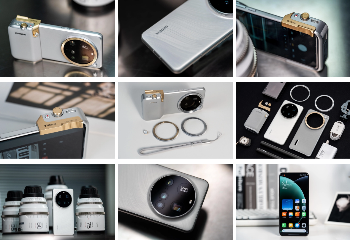 Một số hình ảnh khác của Xiaomi 15 Ultra phiên bản màu trắng cùng bộ phụ kiện Photography Kit.