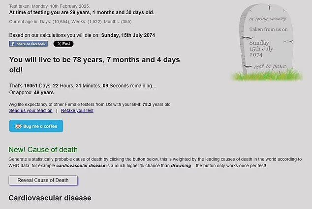 Ngoài ra, website của Death Clock đưa ra cho người dùng một số lời khuyên để sống thọ hơn như thường xuyên tập thể dục ít nhất 30 phút mỗi ngày để giảm nguy cơ mắc các vấn đề sức khỏe như bệnh tim, tiểu đường và ung thư. Ảnh: linkedin.