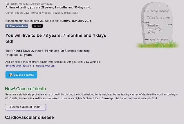 Ngoài ra, website của Death Clock đưa ra cho người dùng một số lời khuyên để sống thọ hơn như thường xuyên tập thể dục ít nhất 30 phút mỗi ngày để giảm nguy cơ mắc các vấn đề sức khỏe như bệnh tim, tiểu đường và ung thư. Ảnh: linkedin.