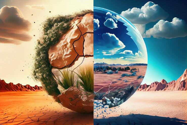  Một nghiên cứu được công bố vào đầu năm 2024 cho rằng Trái Đất có thể đạt mức ấm lên 3,6 độ F (2 độ C) sớm hơn một thập kỷ so với dự báo hiện tại, nghĩa là vào cuối những năm 2020. Điều này đặt ra nguy cơ cao về biến đổi khí hậu cực đoan nếu các biện pháp hạn chế khí thải không được thực hiện. Ảnh: Save The World. 