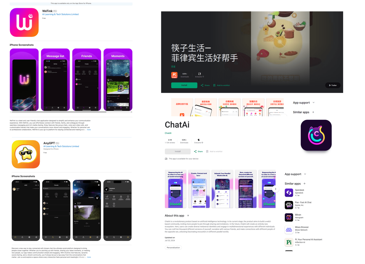 Một điều đặc biệt nguy hiểm, theo Kaspersky, là mã độc này được phát hiện thông qua các ứng dụng giả mạo ngay trên các kho ứng dụng trực tuyến nổi tiếng và uy tín nhất hiện nay là App Store của Apple và Google Play cho hệ điều hành Android. Ảnh: Open Tips/Kaspersky.