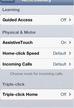 Trong tab Accessibility, tiếp tục cuộn màn hình xuống dưới để vào phần Physical &amp; Motor.