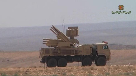 Pantsir-S1 trong cuộc tập trận của Quân đội Syria.
