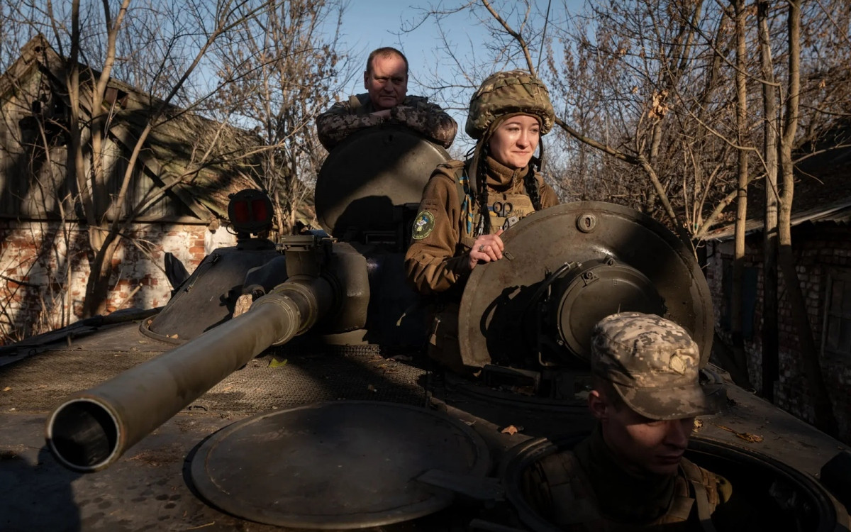 Demon, 24 tuổi, chỉ huy thuộc Lữ đoàn xe tăng số 1 của Ukraine, gần Avdiivka ở tỉnh Donetsk.