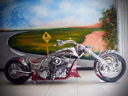 Mẫu chopper độc đáo được Saigonmoto nhập về cho một người chơi xe tại Sài Gòn sưu tầm.