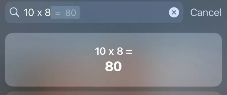  Làm toán nhanh:Tại màn hình chính, bạn hãy vuốt màn hình sang phải và nhập phép tính vào thanh công cụ tìm kiếm. Điều này sẽ giúp bạn làm một phép toán nhanh mà không cần ứng dụng Máy tính. Ảnh: Newsweek.