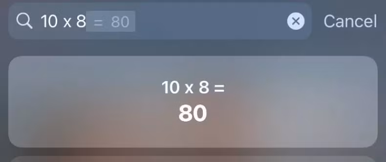  Làm toán nhanh:Tại màn hình chính, bạn hãy vuốt màn hình sang phải và nhập phép tính vào thanh công cụ tìm kiếm. Điều này sẽ giúp bạn làm một phép toán nhanh mà không cần ứng dụng Máy tính. Ảnh: Newsweek.