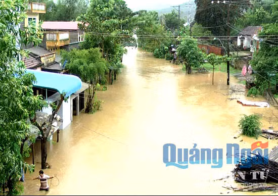 Sáng 15/11, toàn bộ học sinh huyện Sơn Hà đã được nghỉ học. Số học sinh nội trú cũng được cha mẹ đến đón về nhà. Ảnh: Báo Quảng Ngãi. Lũ lụt cũng khiến một người ở Quảng Ngãi chết là em Vương Thị Thu Thảo, sinh năm 2003, ở thôn Kỳ Thọ Nam 1, học sinh trường Tiểu học xã Hành Đức bị nước cuốn khi đang trên đường đến trường. Ảnh chụp xã Hành Tín Đông đã bị ngập sâu trong nước. Ảnh: Báo Quảng Ngãi.