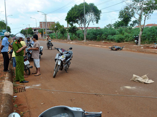 Hiện trường vụ tai nạn.