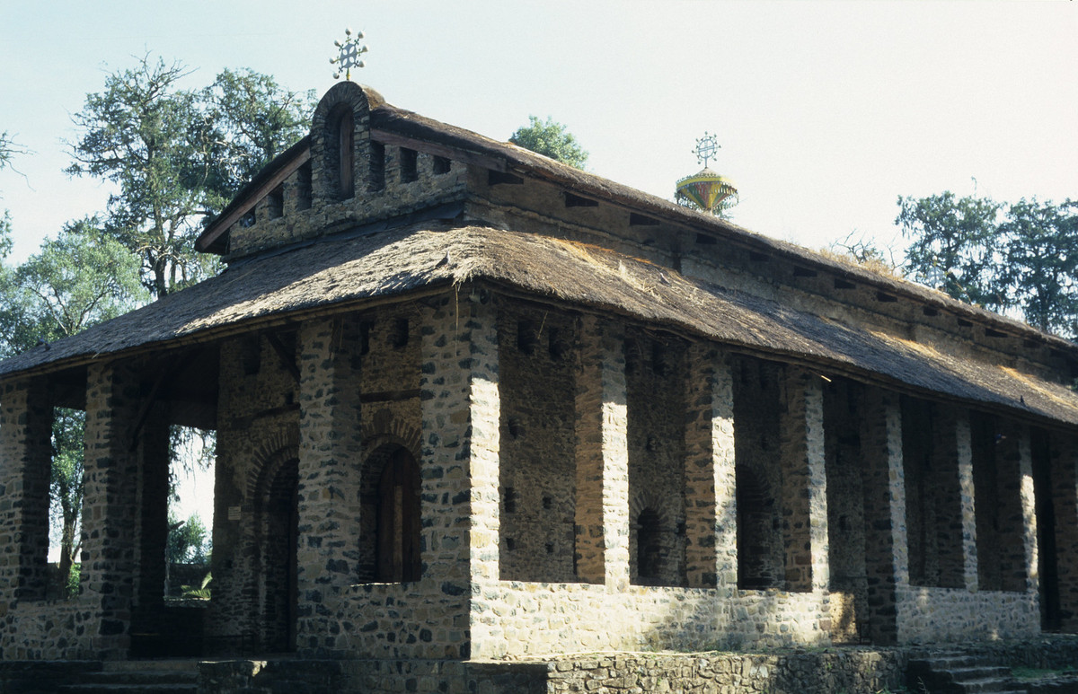 Nhà thờ Berhan Selassie, một trong những nhà thờ Chính Thống giáo nổi tiếng nhất Ethiopia, nằm ở thành phố Gondar.