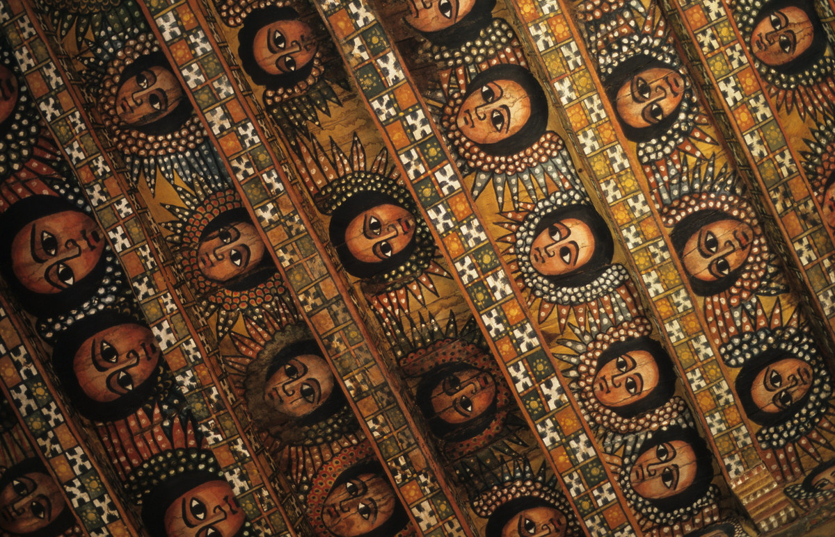 Họa tiết trang trí trong nhà thờ Berhan Selassie.