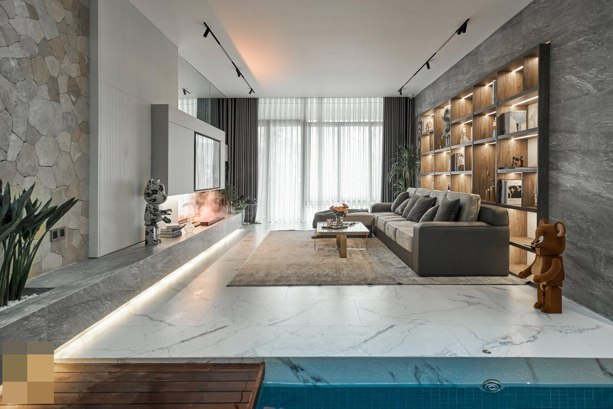 Ngoi nha co be boi sat phong khach mang resort vao khong gian song-Hinh-9