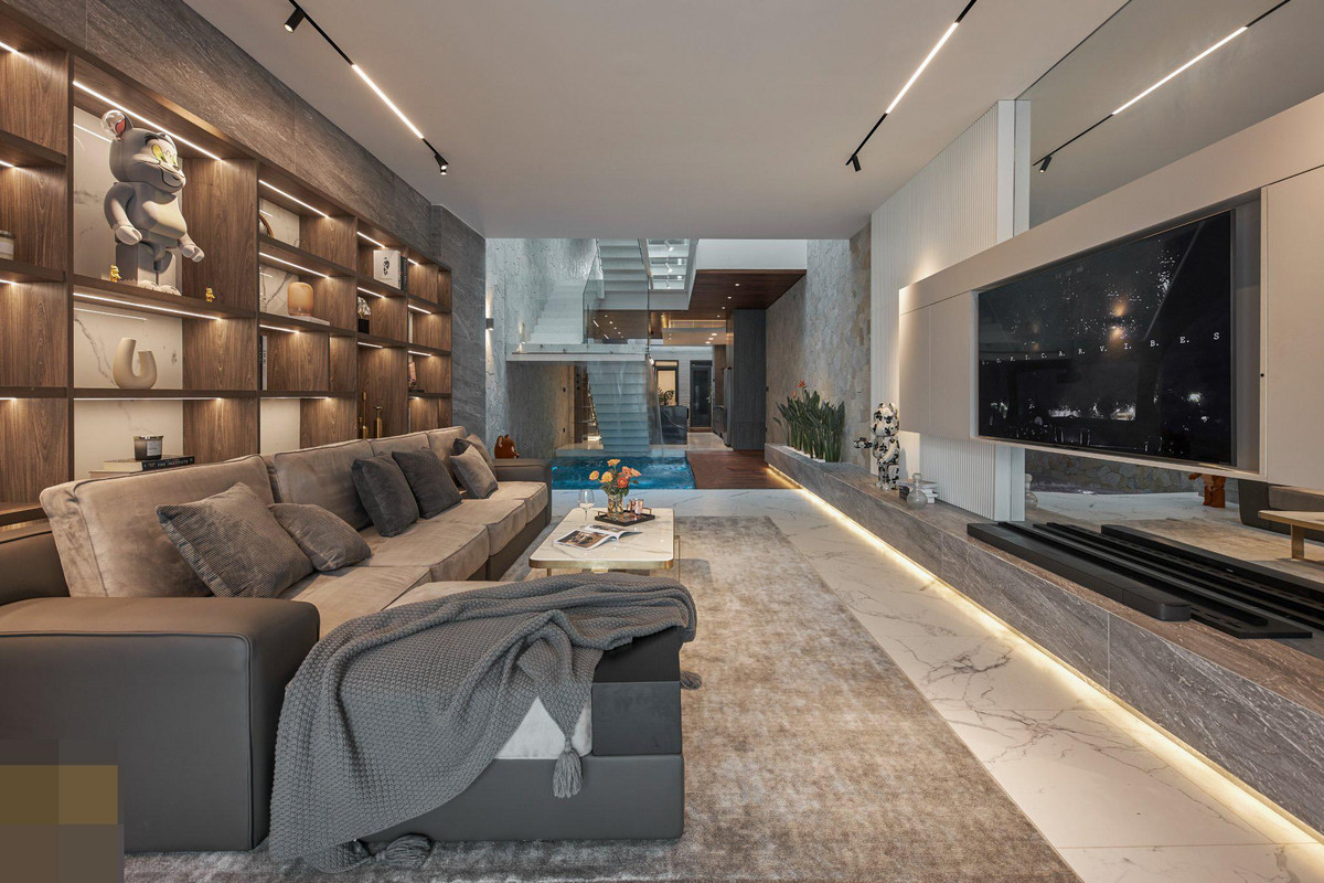 Ngoi nha co be boi sat phong khach mang resort vao khong gian song-Hinh-10