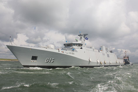 Tàu hộ vệ tàng hình Sigma do Hà Lan đóng cho Morocc đang chạy thử nghiệm.