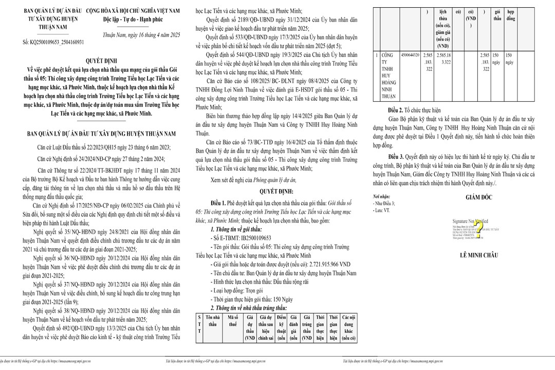 Nang luc nha thau trung 9/9 goi thau tai huyen Thuan Nam