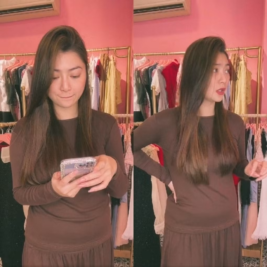 Trước nhiều đồn đoán, Thanh Trúc đã lên tiếng xác nhận đang mang thai con đầu lòng trong một livestream vào hôm 16/1 vừa qua. Nữ diễn viên nói: "Lúc đầu tôi không định đi tham dự lễ trao giải Ngôi Sao Xanh vì nếu đi phải mang guốc cao, rồi phải mặc váy vóc, phải make-up, chuẩn bị nhiều thứ... với lại đang trong thời gian thai kỳ nữa" (Ảnh: Chụp màn hình).