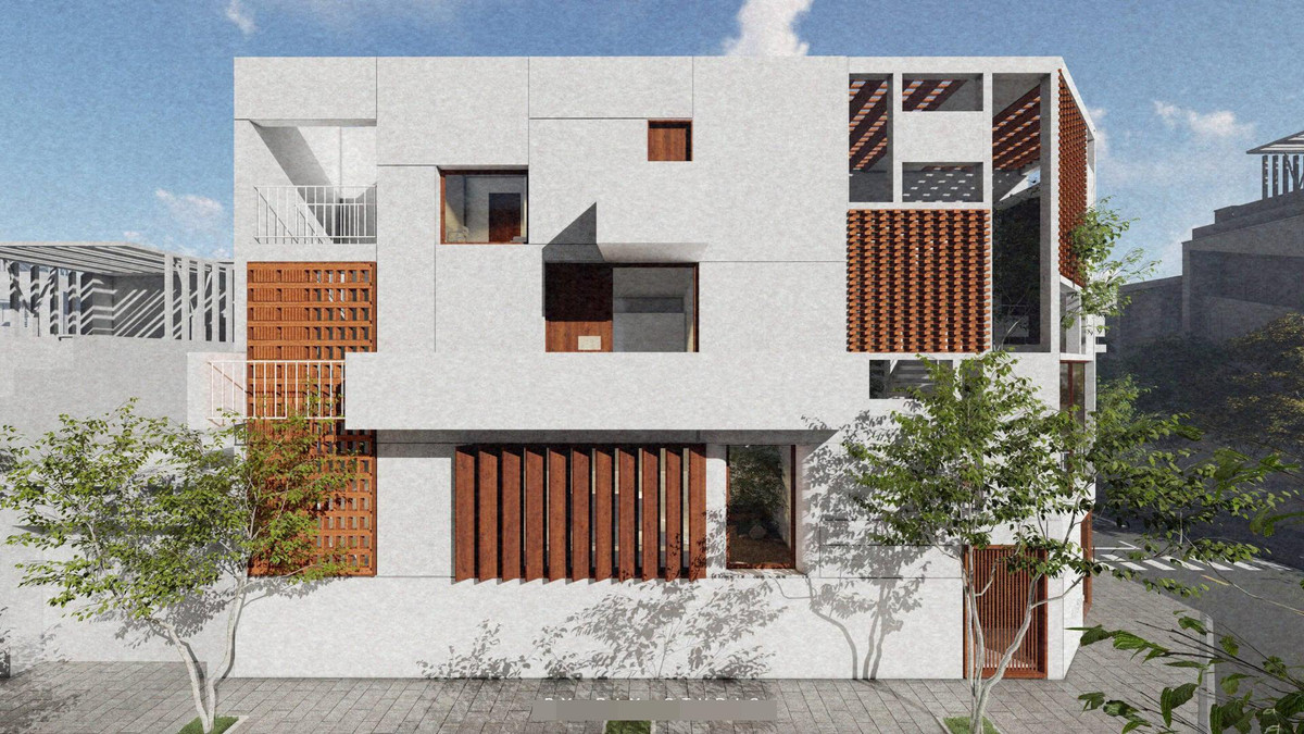 Ngoi nha gach lo, xay moc cua gia chu theo duoi loi song toi gian